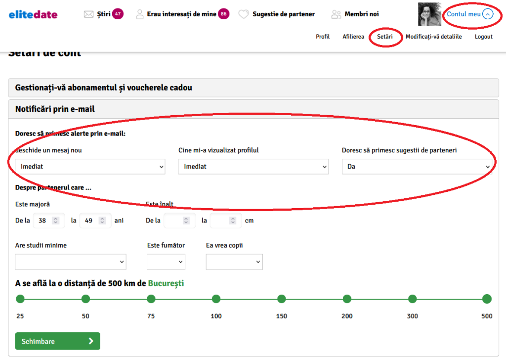 Cât de des primesc notificări cu privire la mesajele noi?